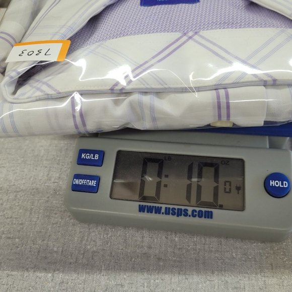 Egara Shirt Mens XXL Long Sleeve Button‎ Up Purple Windowpane Contrast Cuff - Picture 11 of 11